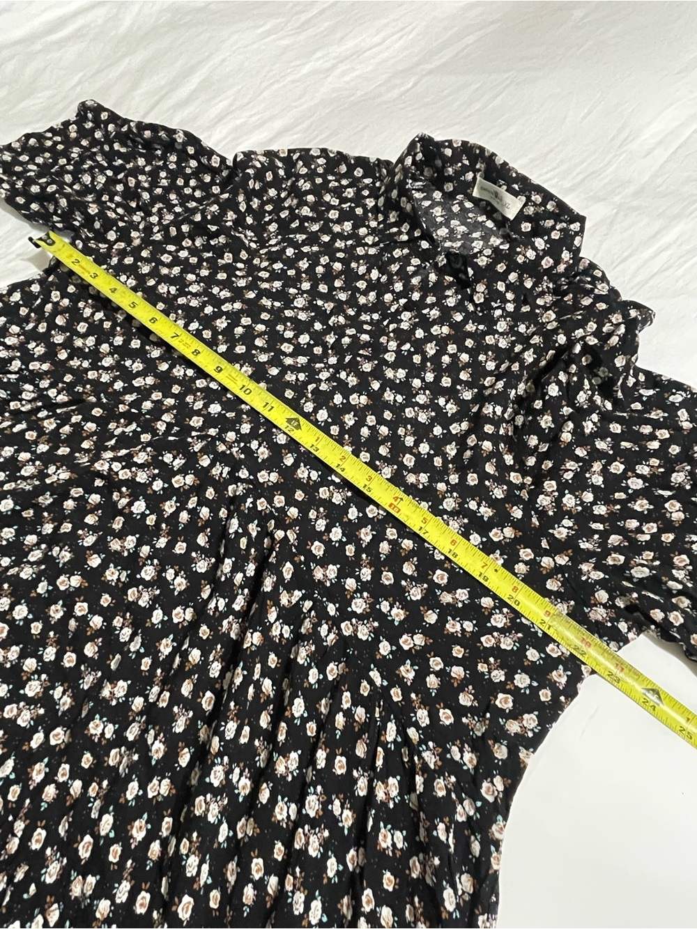Natural Life Rebecca Midi Dress Floral Black With Cream Roses - Picture 11 of 14